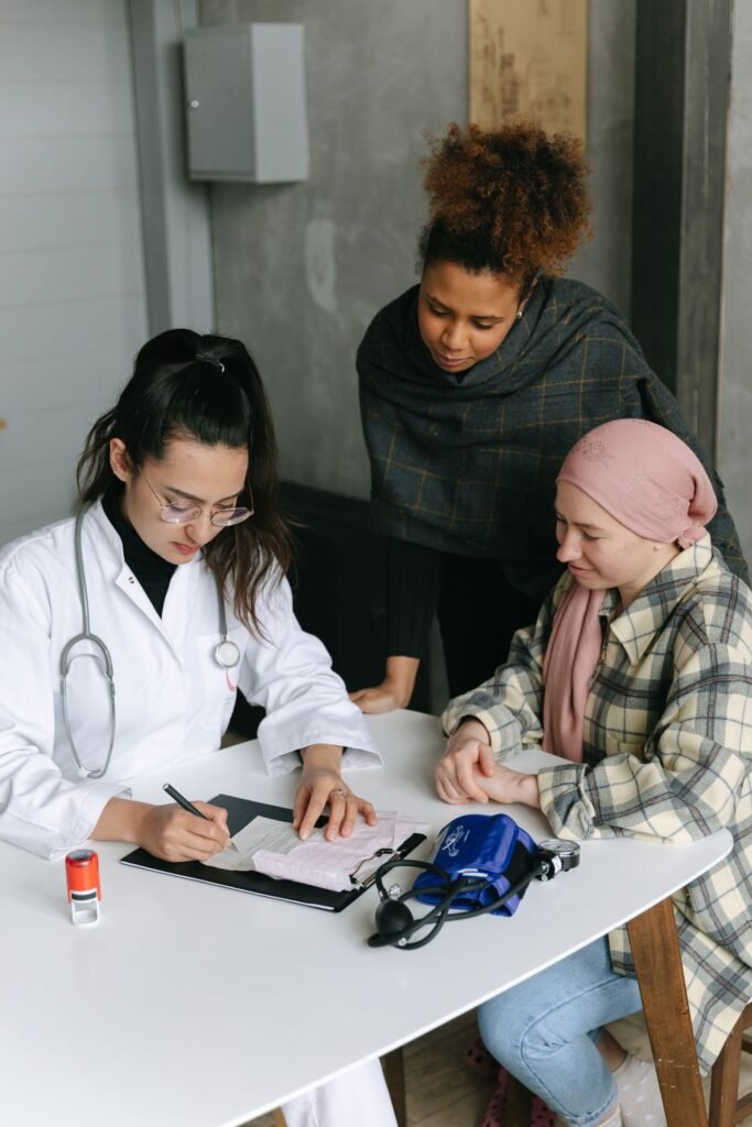 Doctors consulting with a patient