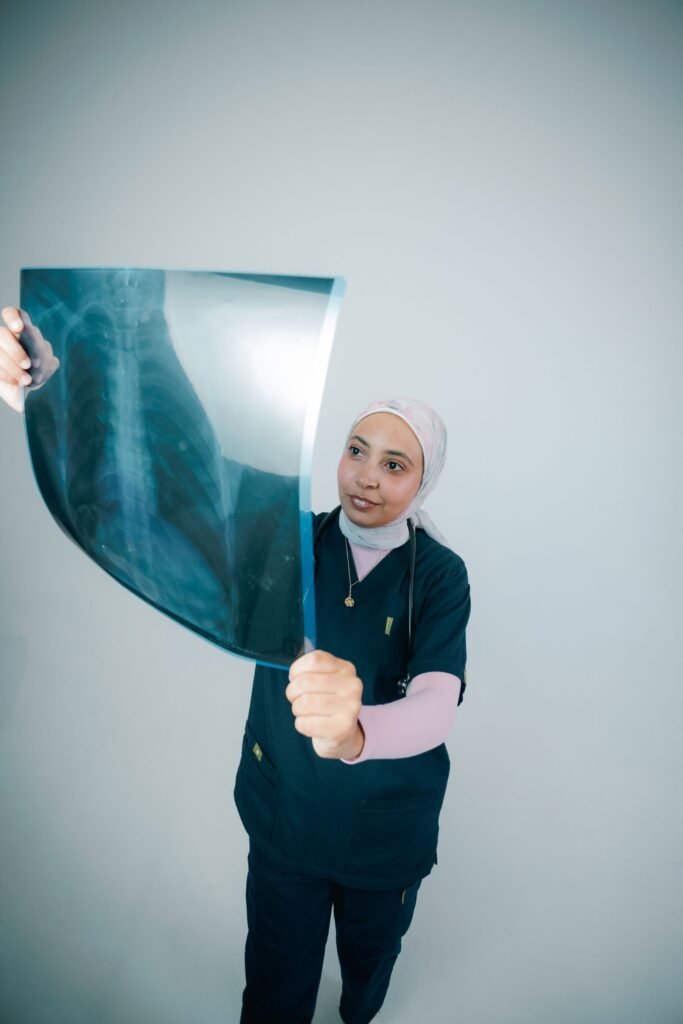 Doctor reviewing an X-ray image