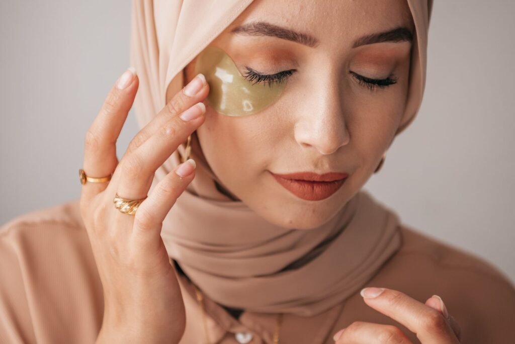 Woman during a skincare routine